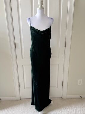 Banana Republic Emerald Green “Rita”Velvet Maxi Slip Dress